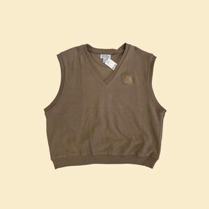 1980s XL sweater vest, vintage Marathon Oil pullover cotton vest, NOS (w/ tags)